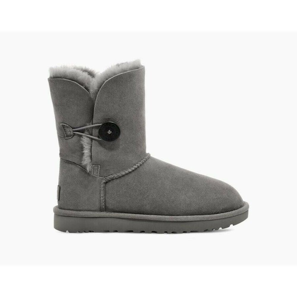 UGG Australia Girls‎ Gray Bailey Button Suede Sheep
